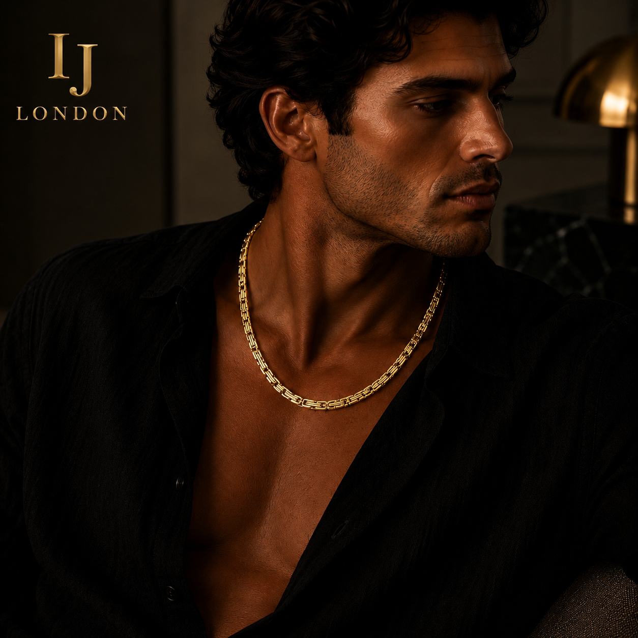 6mm Polished Gold Stainless Steel Byzantine Chain Necklace