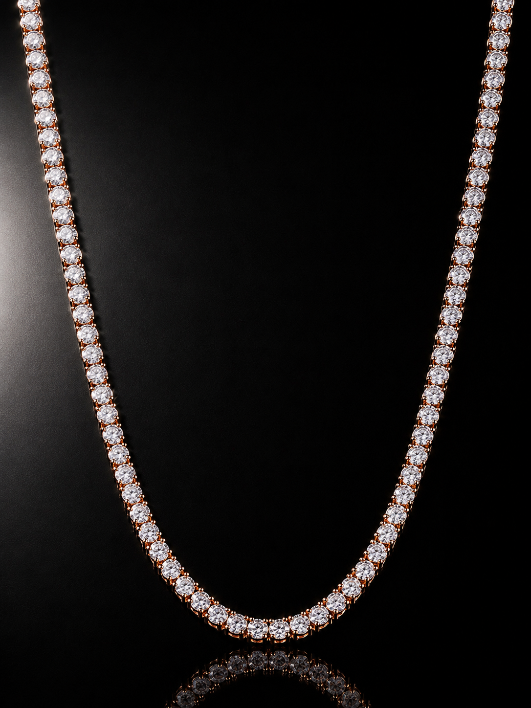 IJ London 4mm Premium CZ Tennis Chain – Rose Gold