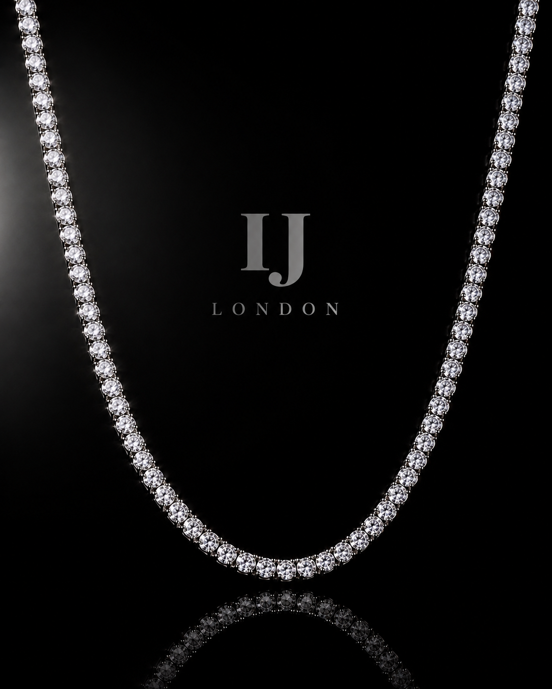 IJ London 4MM Tennis Chain – Premium Stainless Steel CZ Necklace