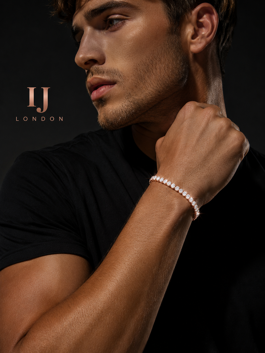 IJ London 4mm Rose Gold Tennis Bracelet