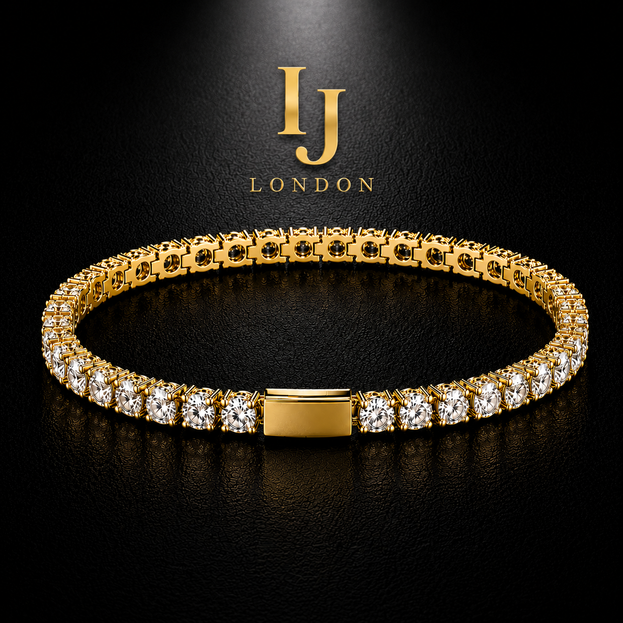 IJ London 4mm Gold Tennis Bracelet