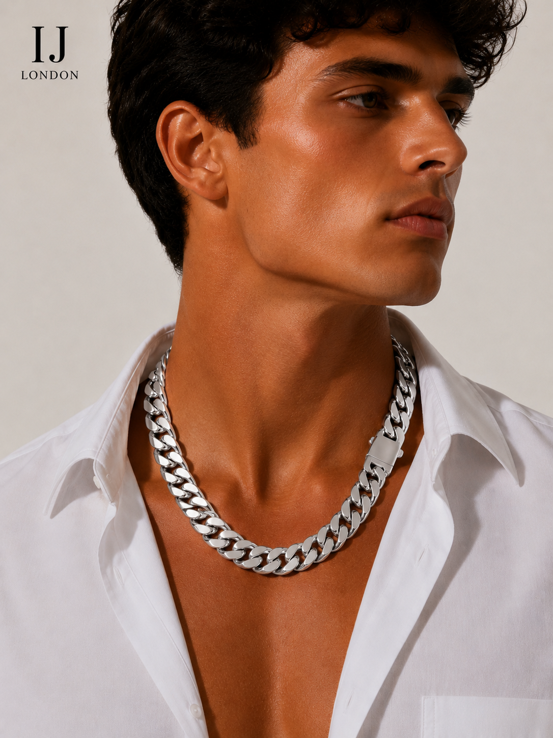IJ London 15MM Cuban Link Chain – Premium Polished Stainless Steel