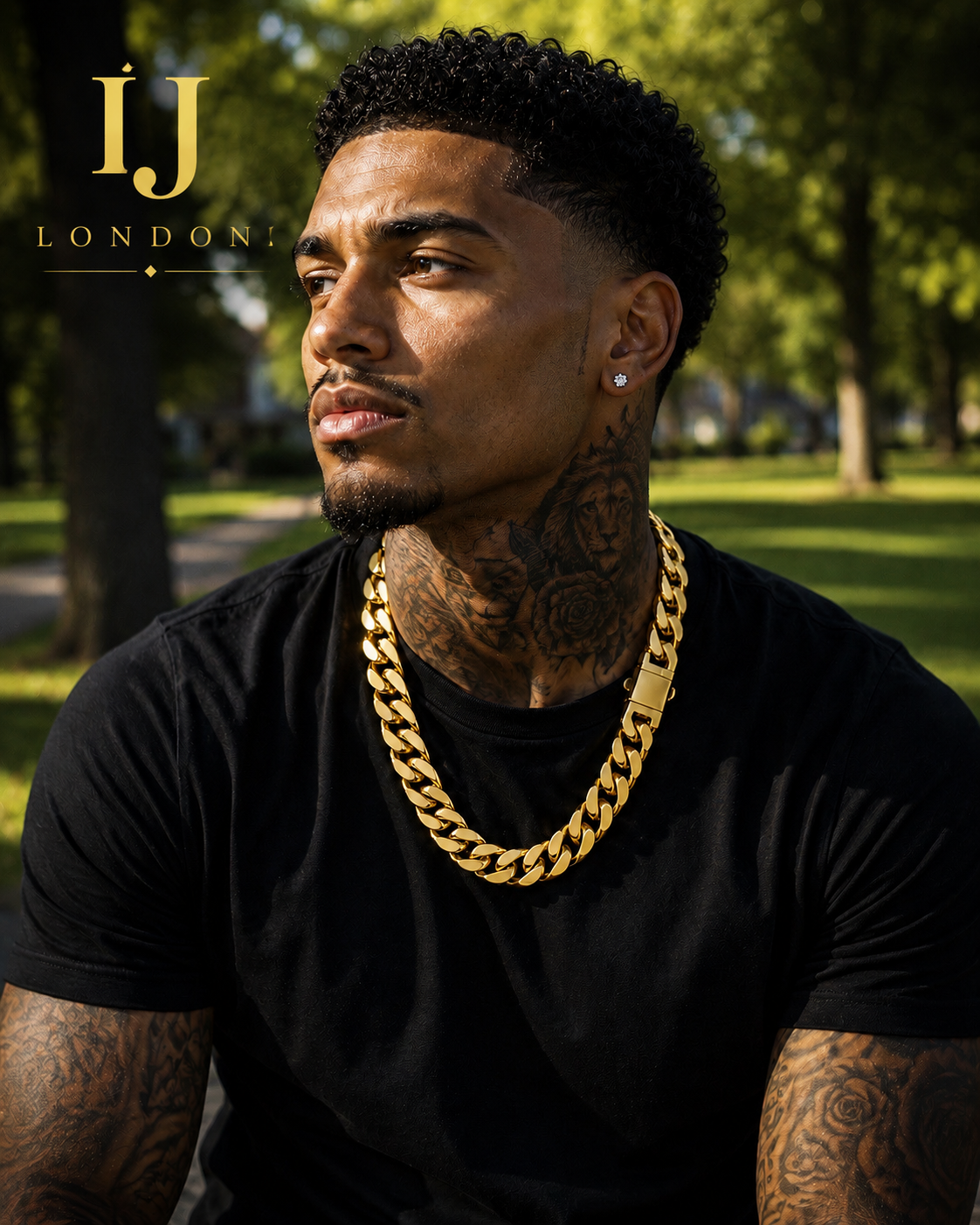 IJ London 15MM Gold Cuban Link Chain – 18K Gold Plated Premium Stainless Steel
