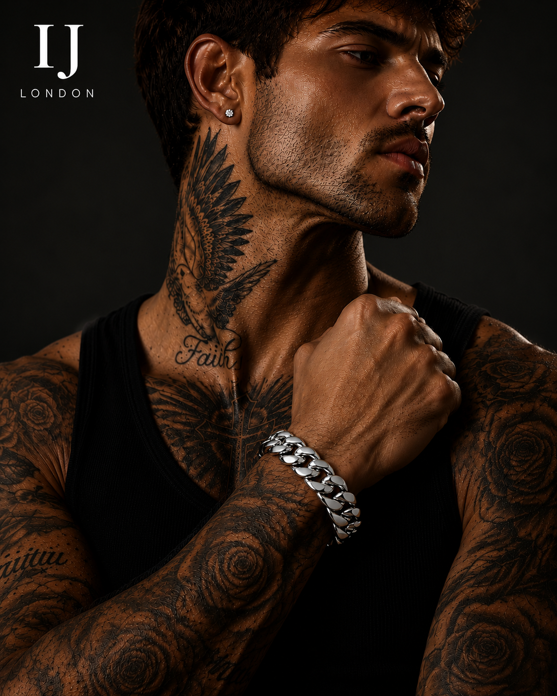 18mm Cuban Link Bracelet – Polished Stainless Steel | IJ London