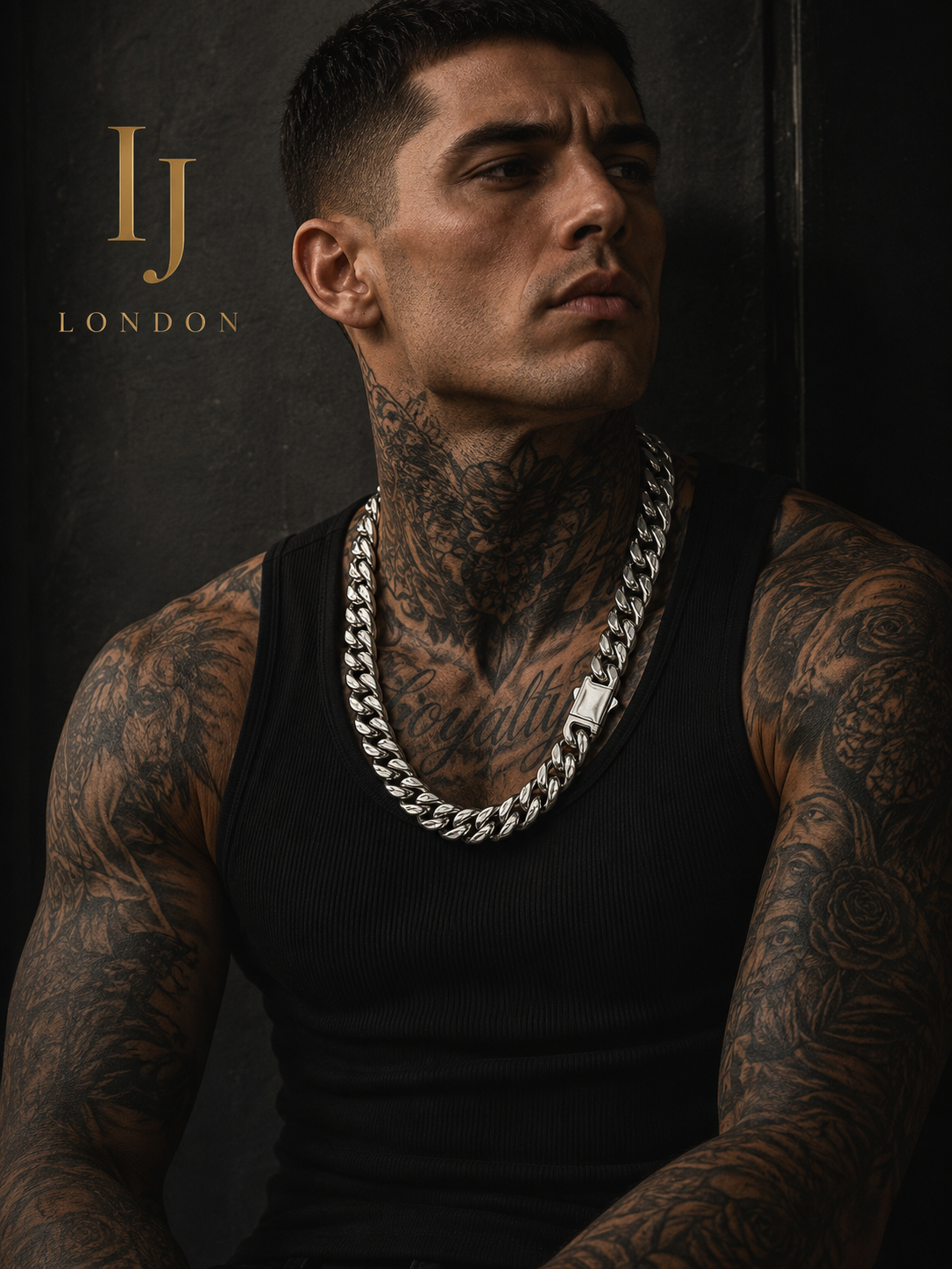 IJ London 14mm Premium Stainless Steel Cuban Chain Necklace