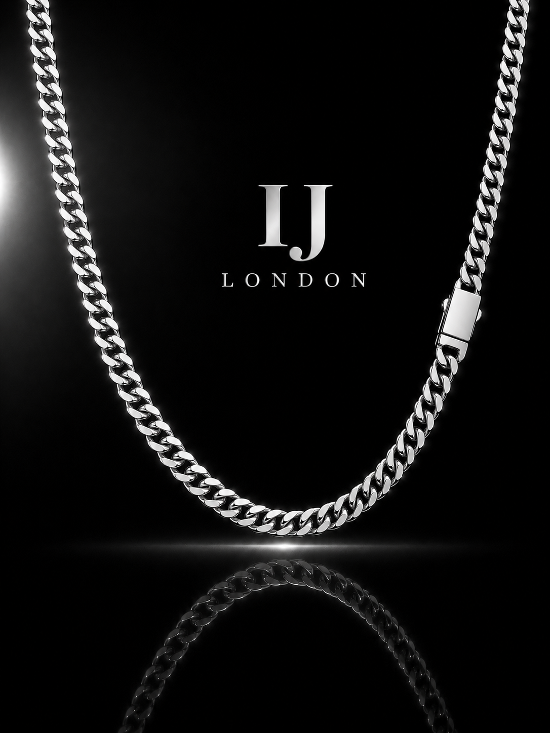 IJ London 6mm Silver Cuban Link Chain Necklace – Premium Stainless Steel