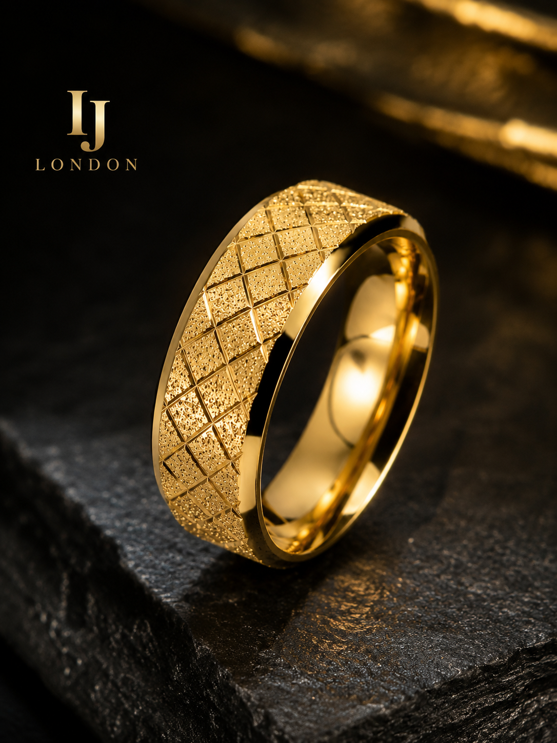 Men’s Gold Plated Stainless Steel Ring – Premium Luxury Design