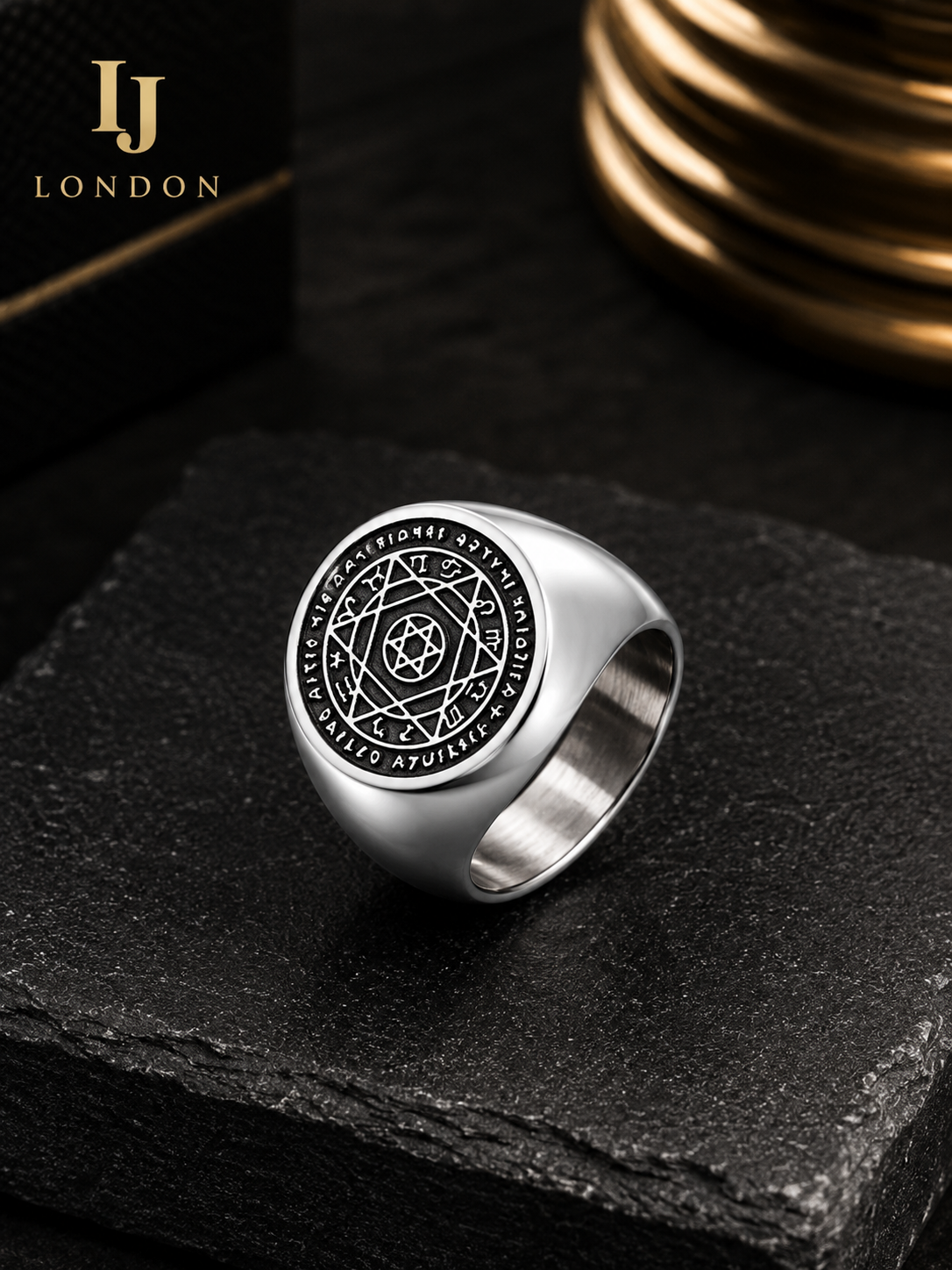 Men’s Silver Mystic Signet Ring – Premium Stainless Steel Ring