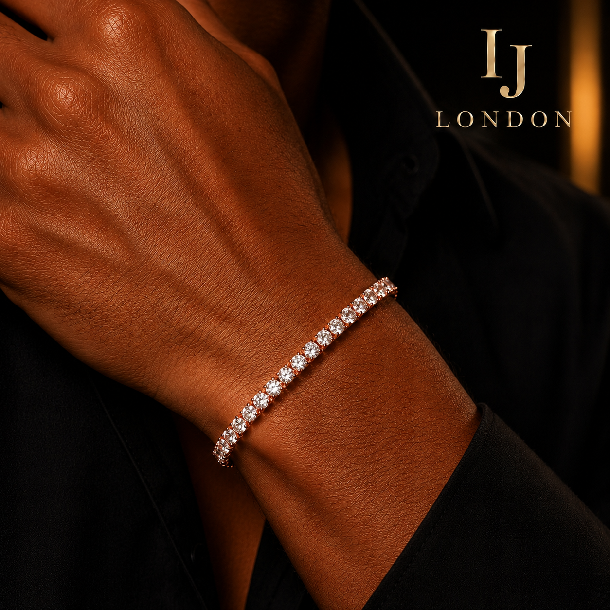 4mm Tennis Chain & Bracelet Set Rose Gold