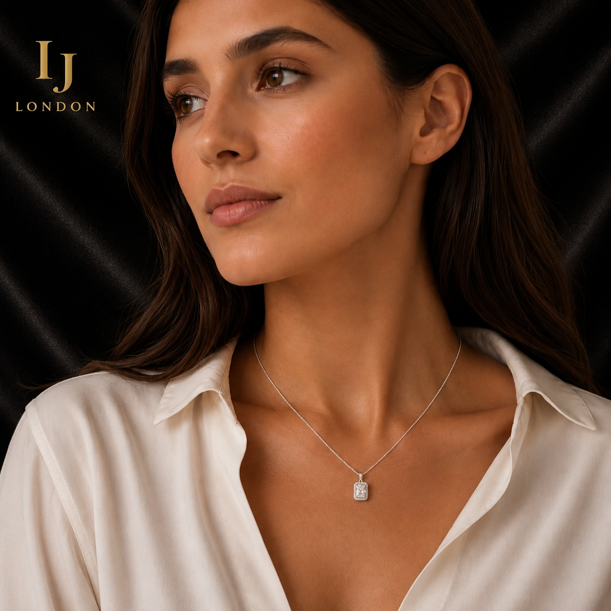 925 Sterling Silver Necklace with 1ct 5A Cubic Zirconia | Rhodium Plated Pendant