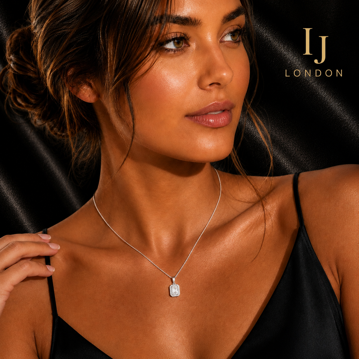 925 Sterling Silver Necklace with 5A Cubic Zirconia | Rhodium Plated Pendant
