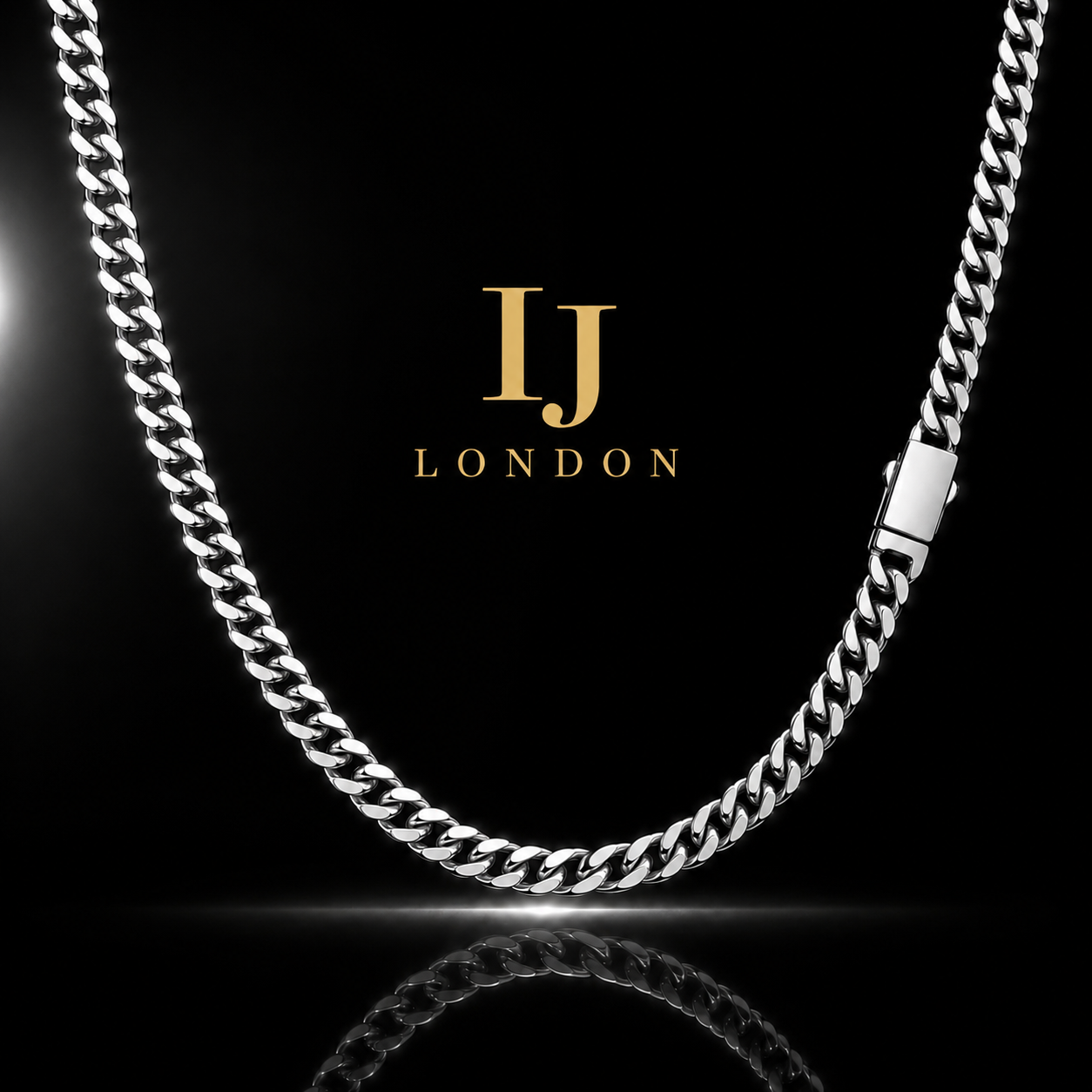 IJ London 6mm Silver Cuban Link Chain Necklace – Premium Stainless Steel