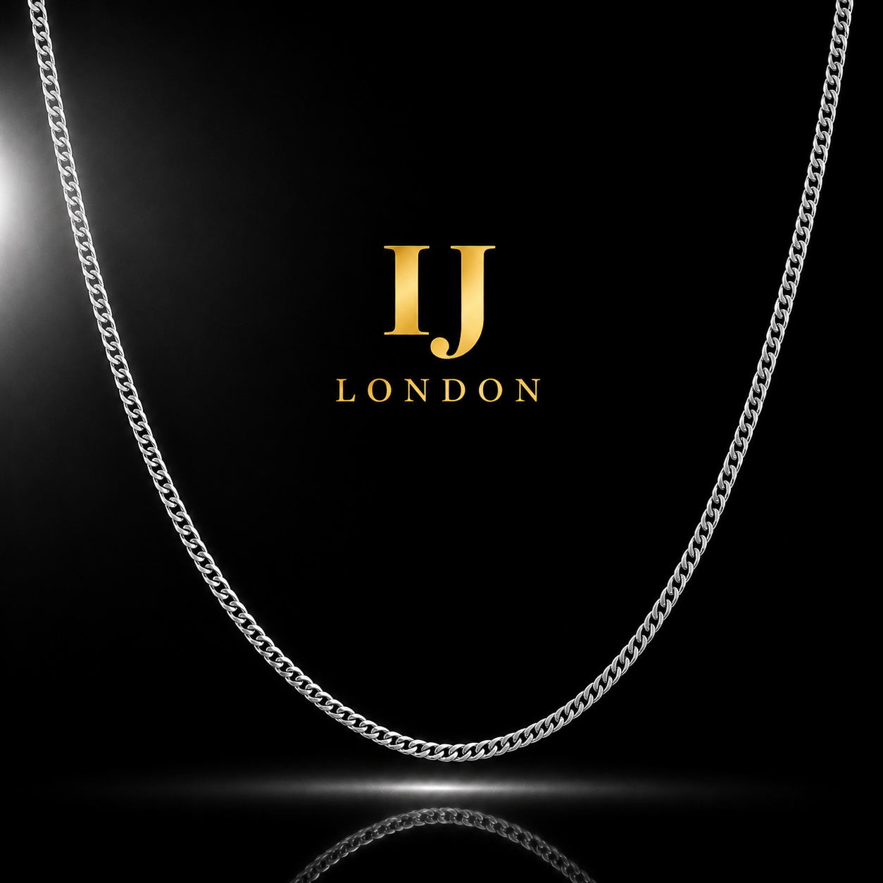3mm Silver Cuban Link Chain – Stainless Steel | IJ LONDON
