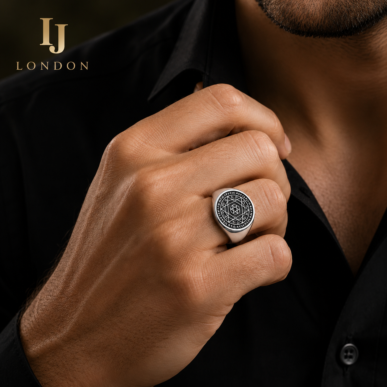 Men’s Silver Mystic Signet Ring – Premium Stainless Steel Ring