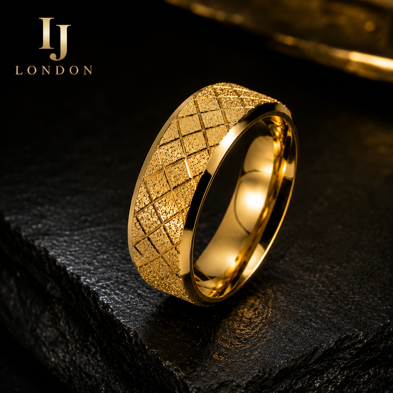 Men’s Gold Plated Stainless Steel Ring – Premium Luxury Design