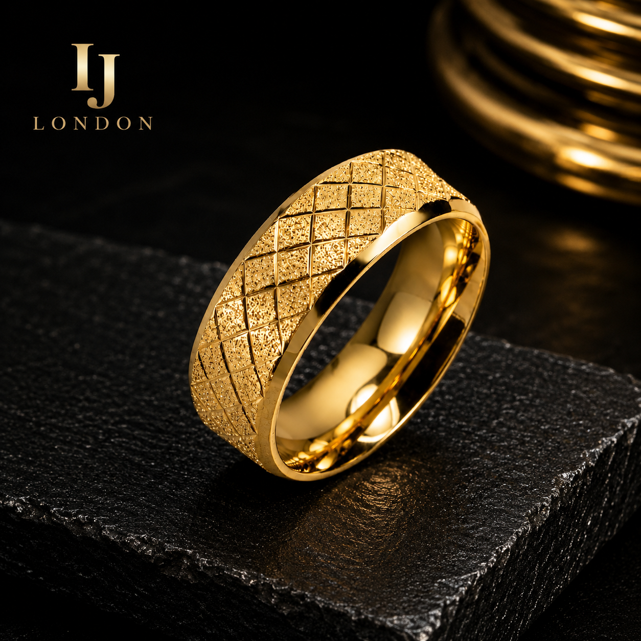 Men’s Gold Plated Stainless Steel Ring – Premium Luxury Design