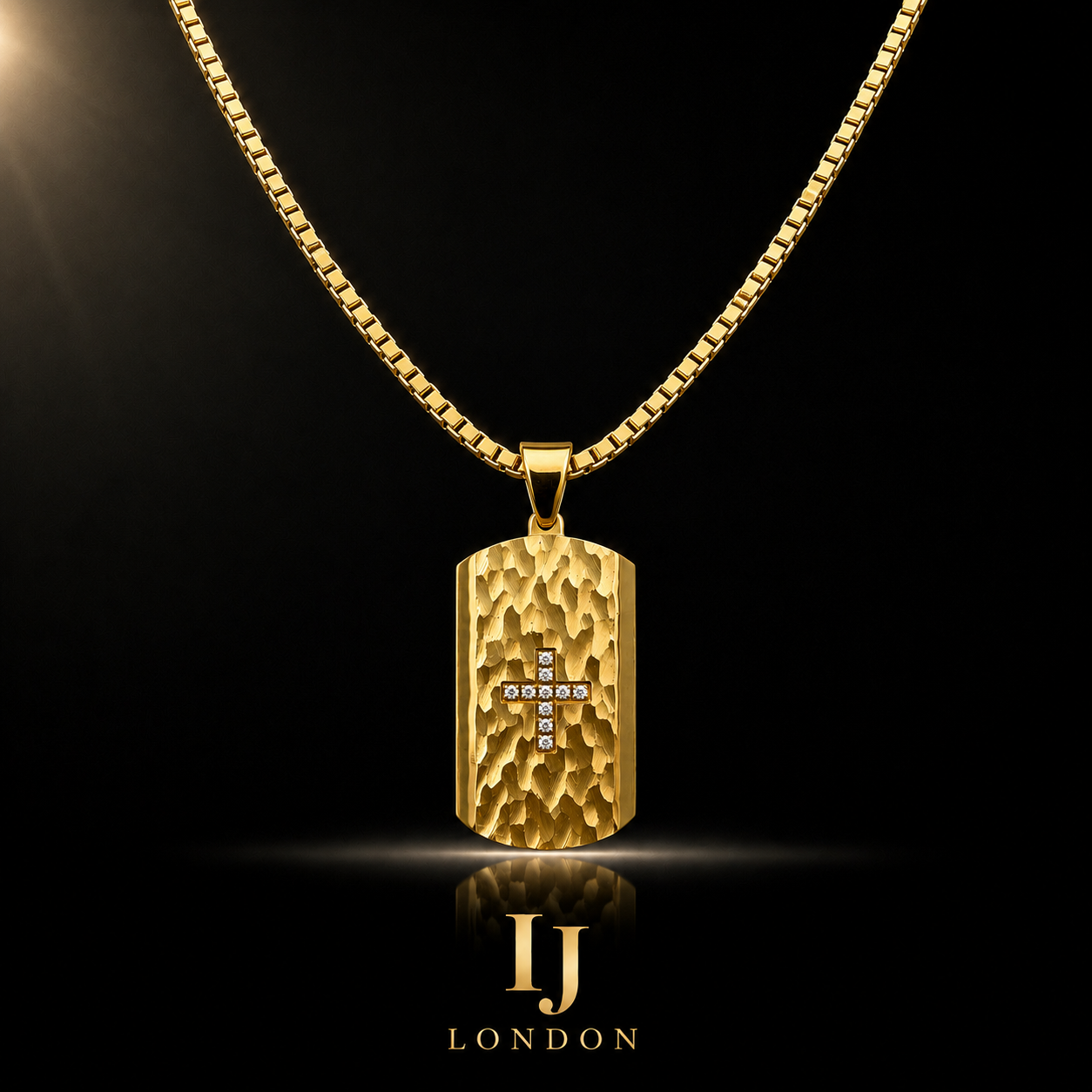 Hammered Cross Pendant Necklace