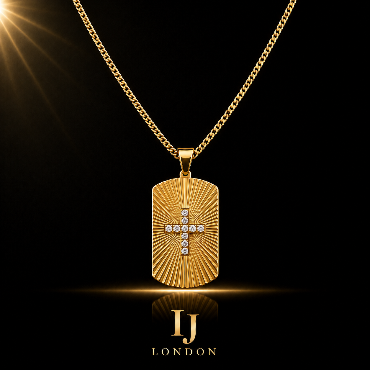 Sunburst Cross Pendant Necklace