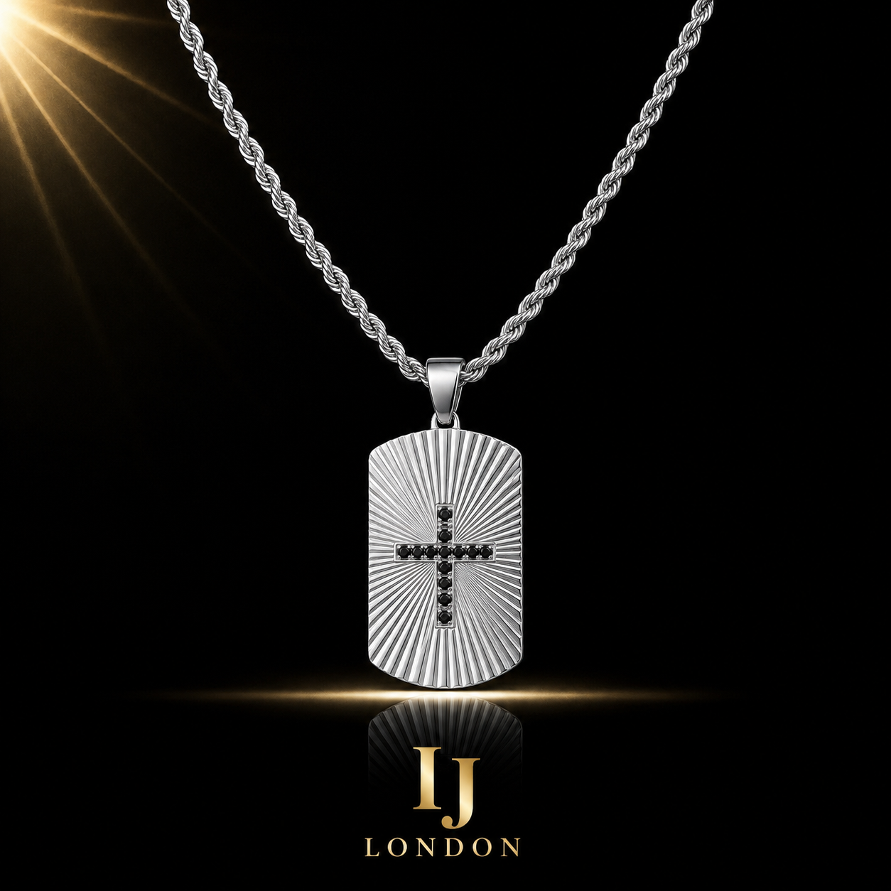 Sunburst Cross Pendant Necklace