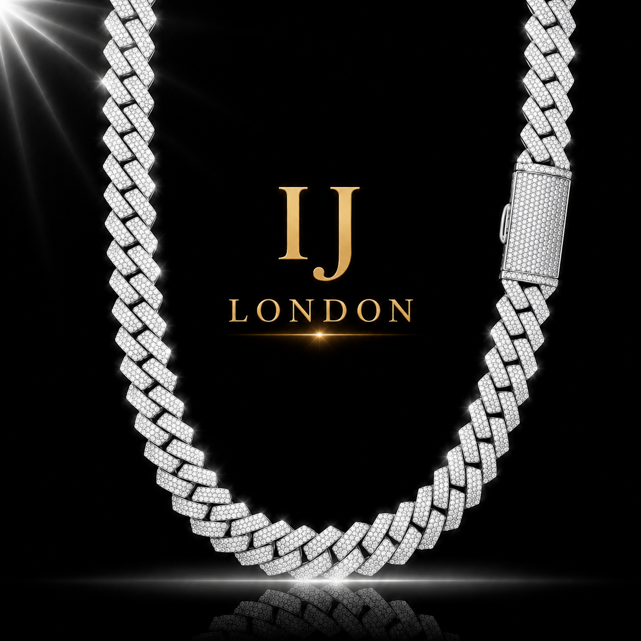 16mm Silver Prong Set CZ Chain Necklace
