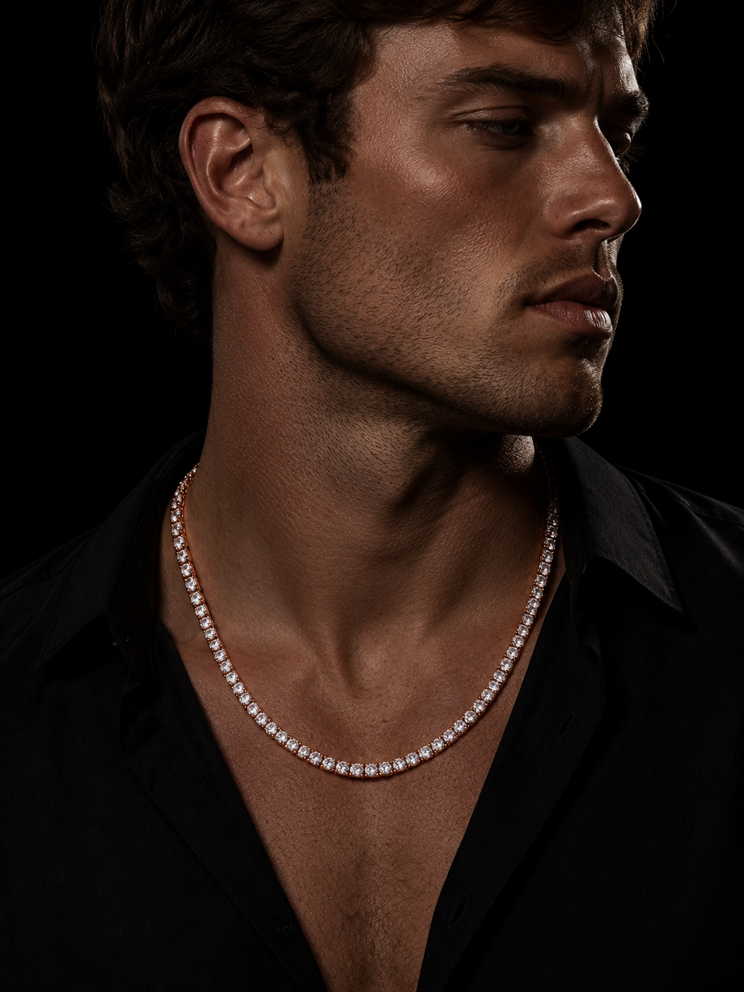 IJ London 4mm Premium CZ Tennis Chain – Rose Gold