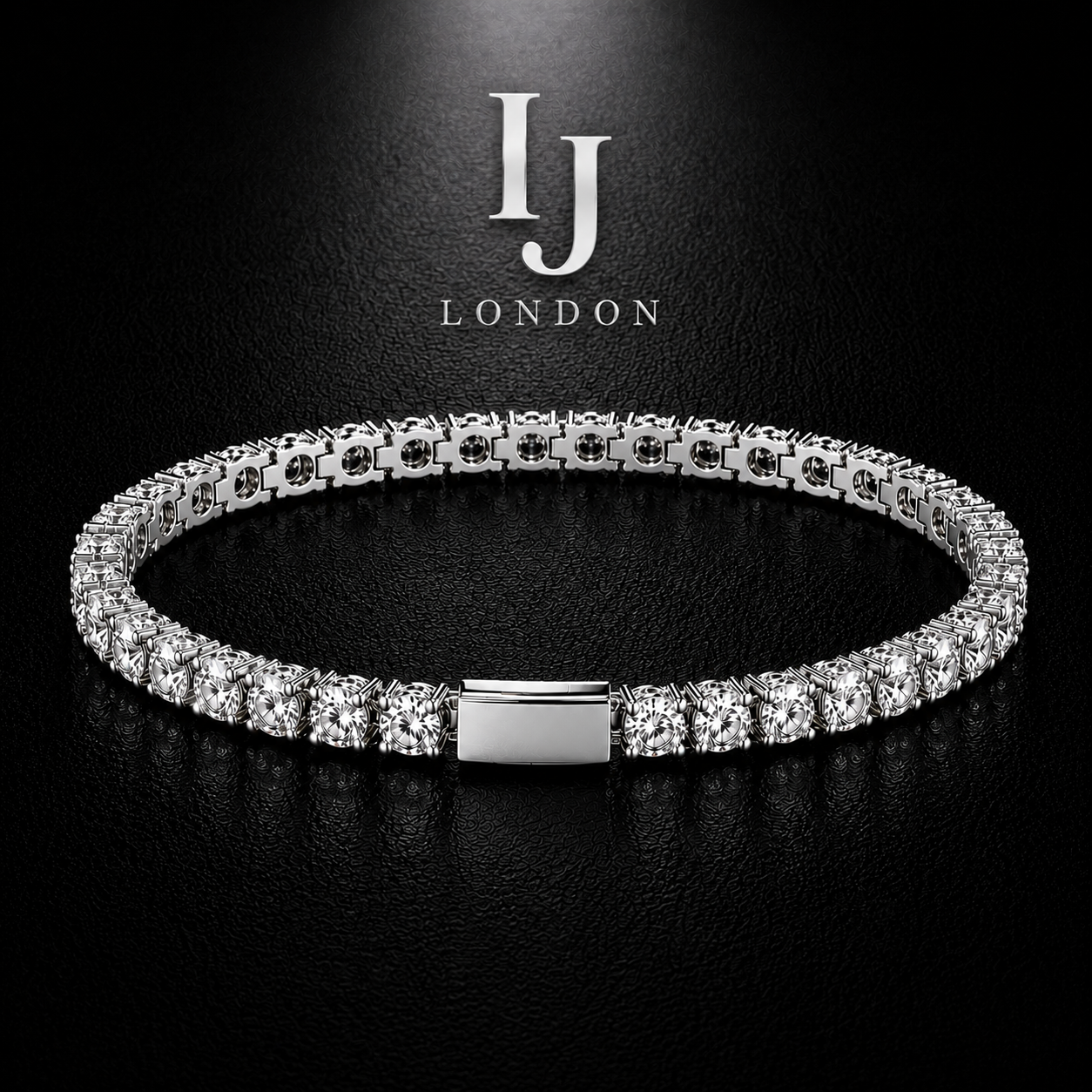 IJ LONDON 4MM Tennis Bracelet – Premium Polished Stainless Steel
