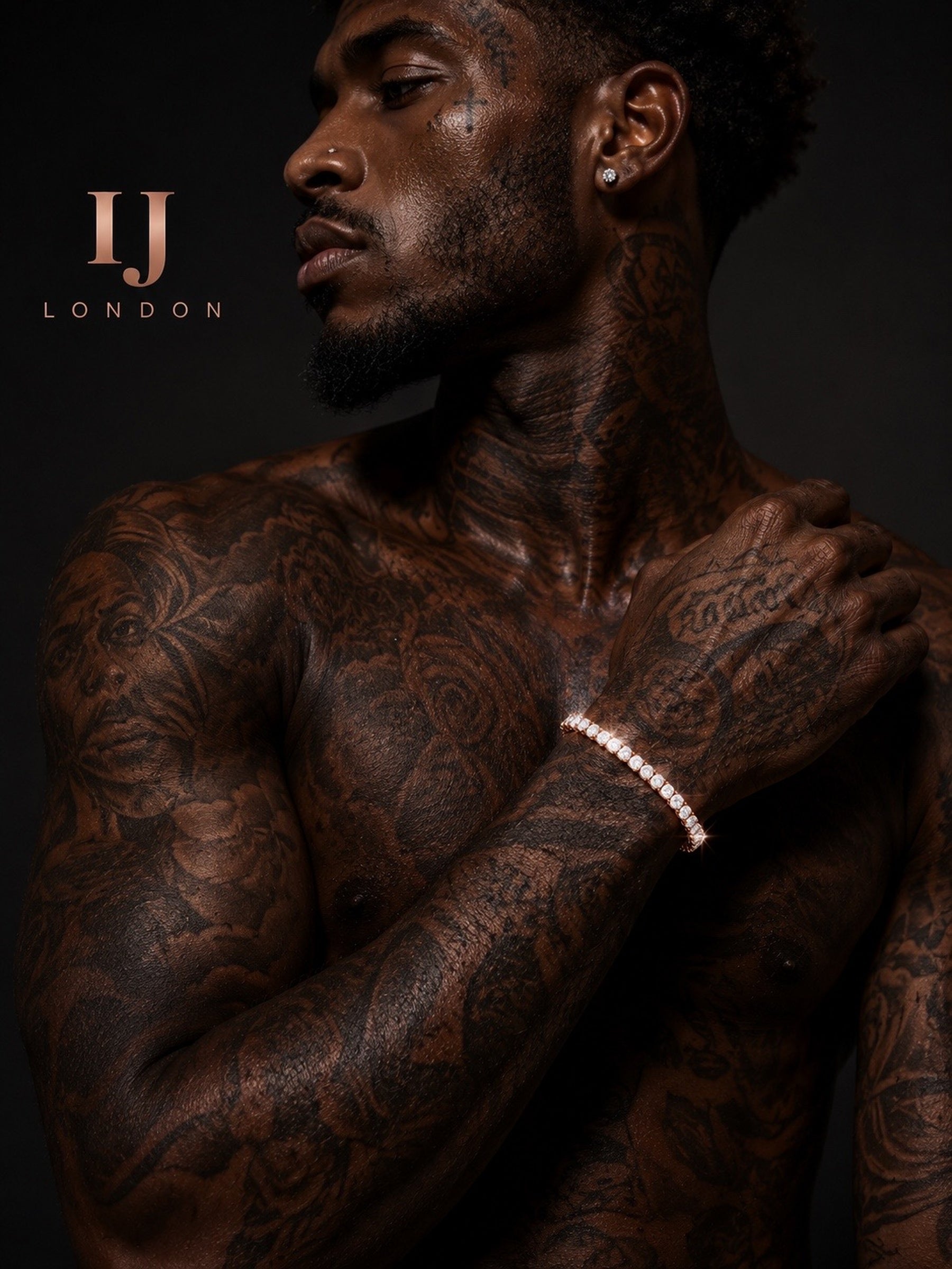 IJ London 4mm Rose Gold Tennis Bracelet