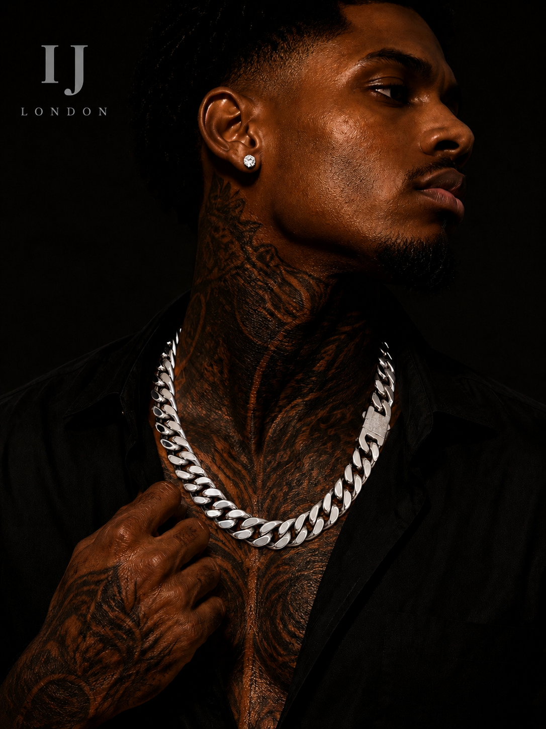 IJ London 15MM Cuban Link Chain – Premium Polished Stainless Steel
