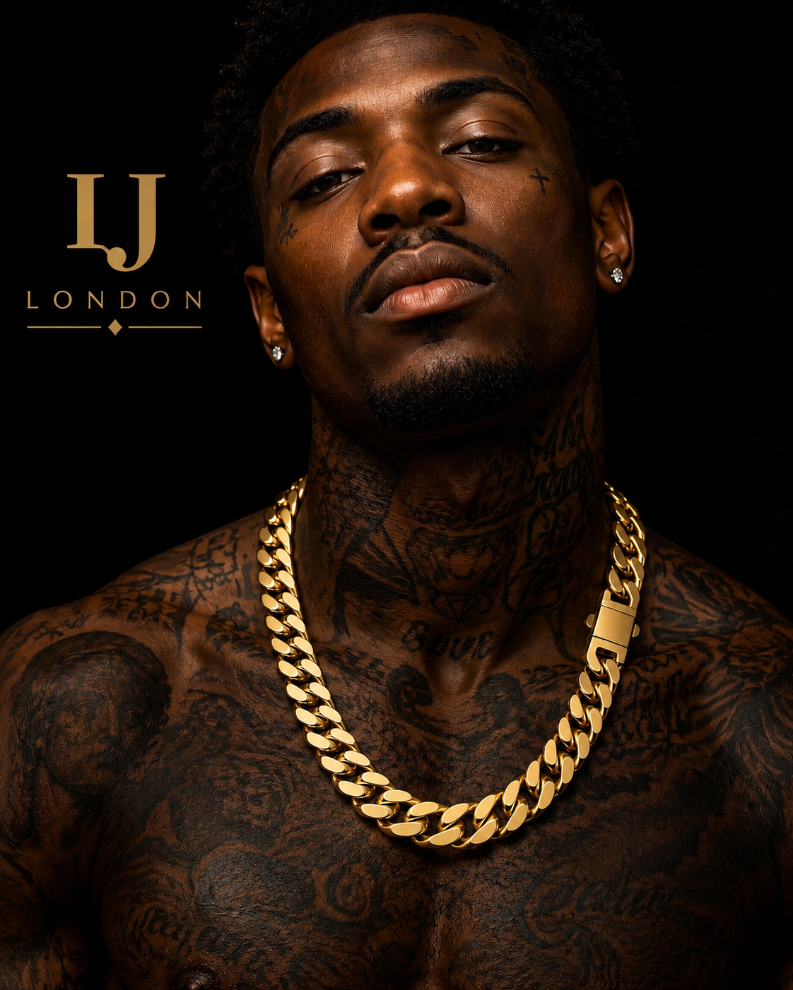 IJ London 15MM Gold Cuban Link Chain – 18K Gold Plated Premium Stainless Steel