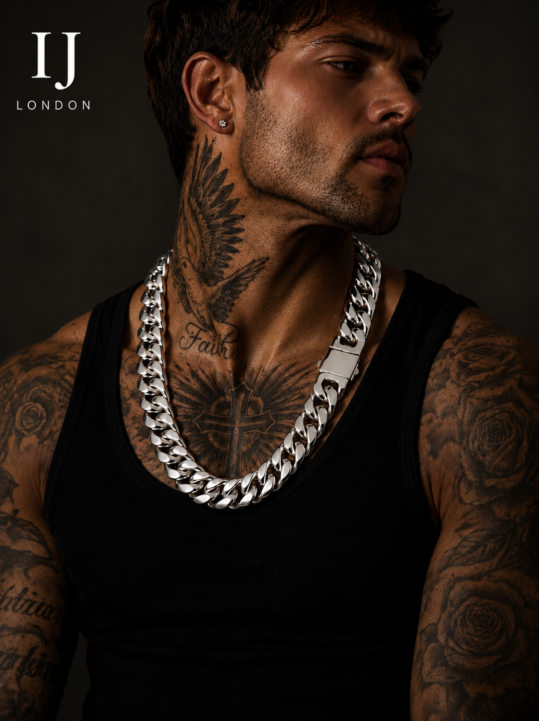 18mm Cuban Link Chain – Silver Stainless Steel | IJ London
