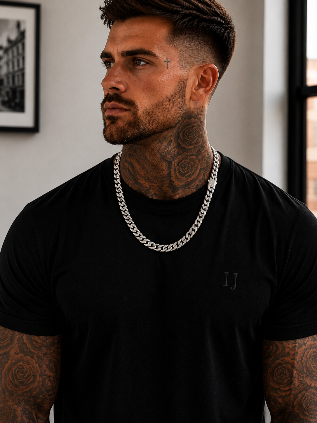 IJ LONDON 10mm Silver Cuban Chain – Premium Polished Stainless Steel Necklace