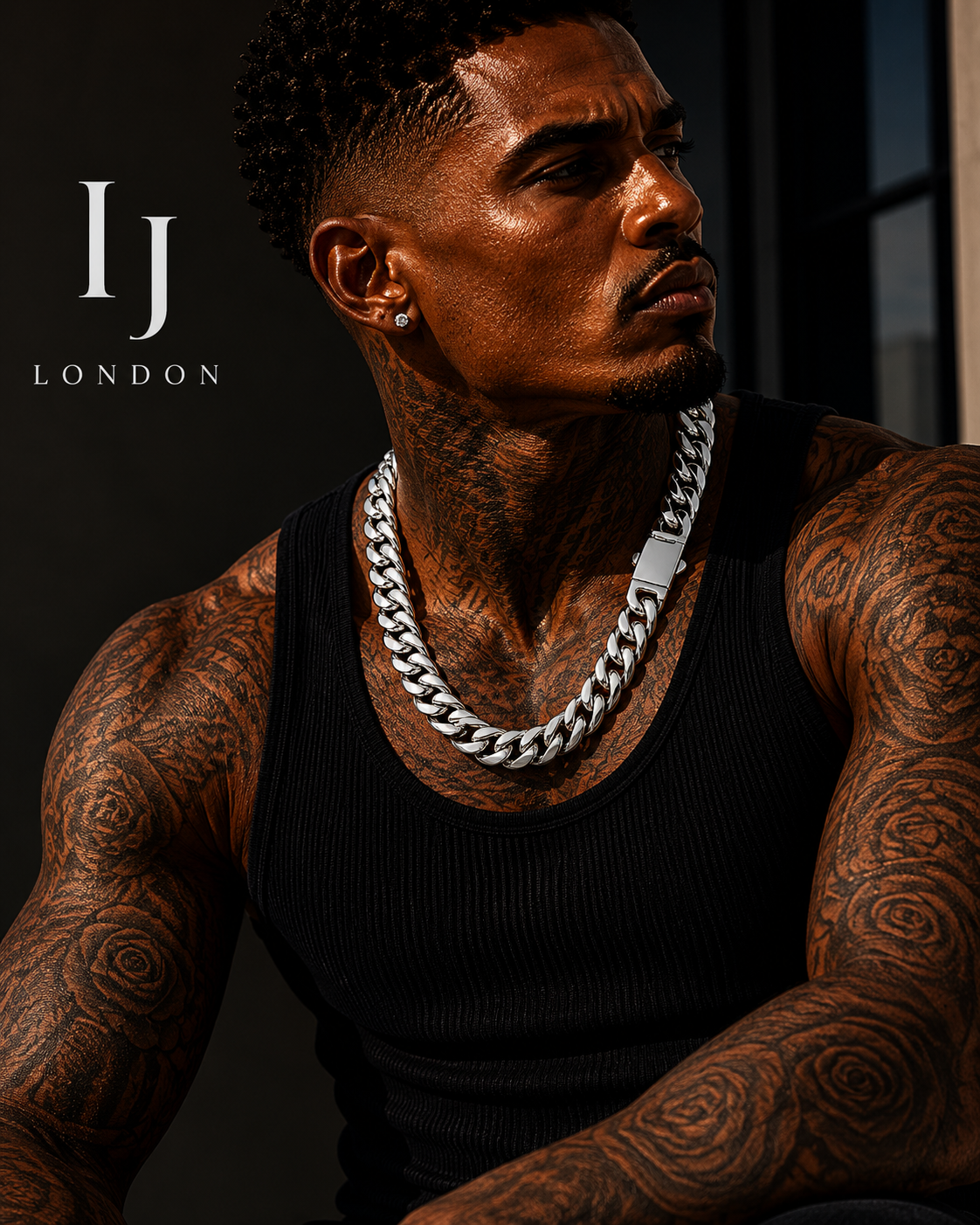 IJ London 14mm Premium Stainless Steel Cuban Chain Necklace