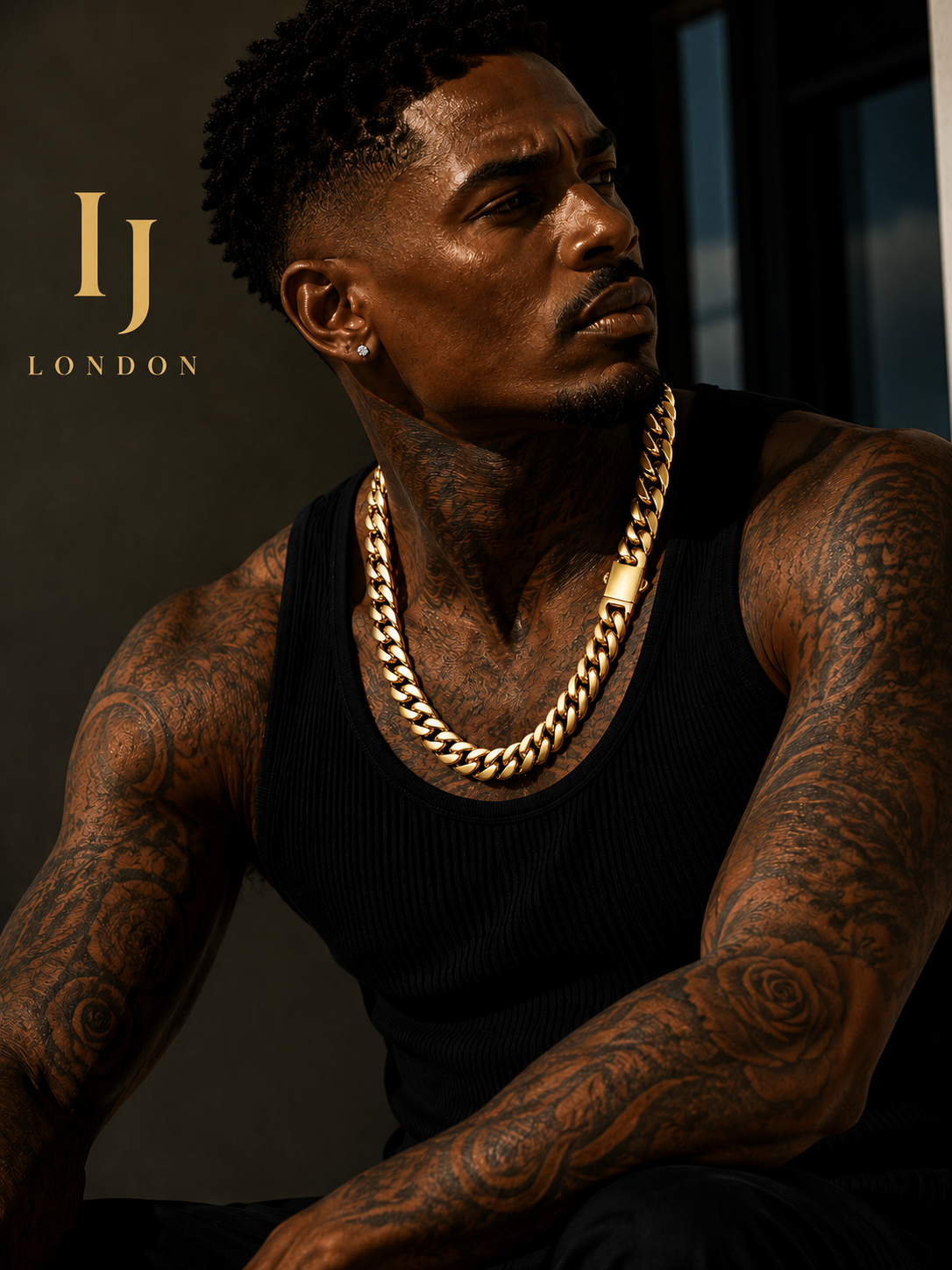 IJ London 14mm Premium Gold Cuban Chain Necklace