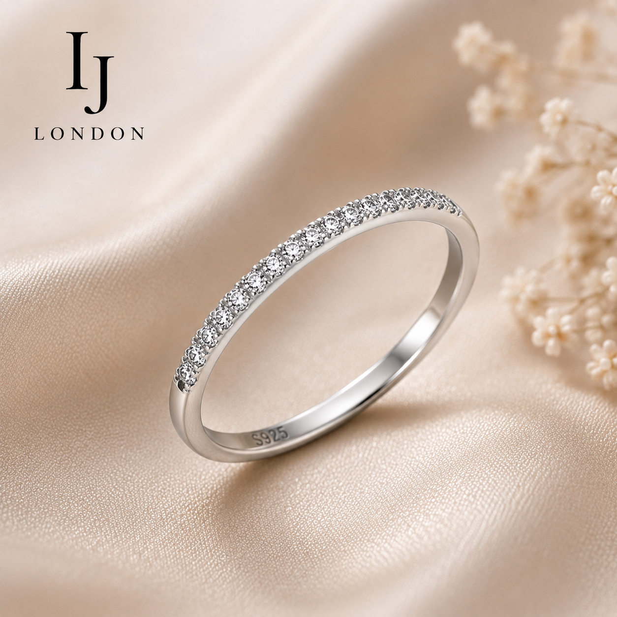Timeless Sparkle Eternity Ring – 925 Sterling Silver CZ Band