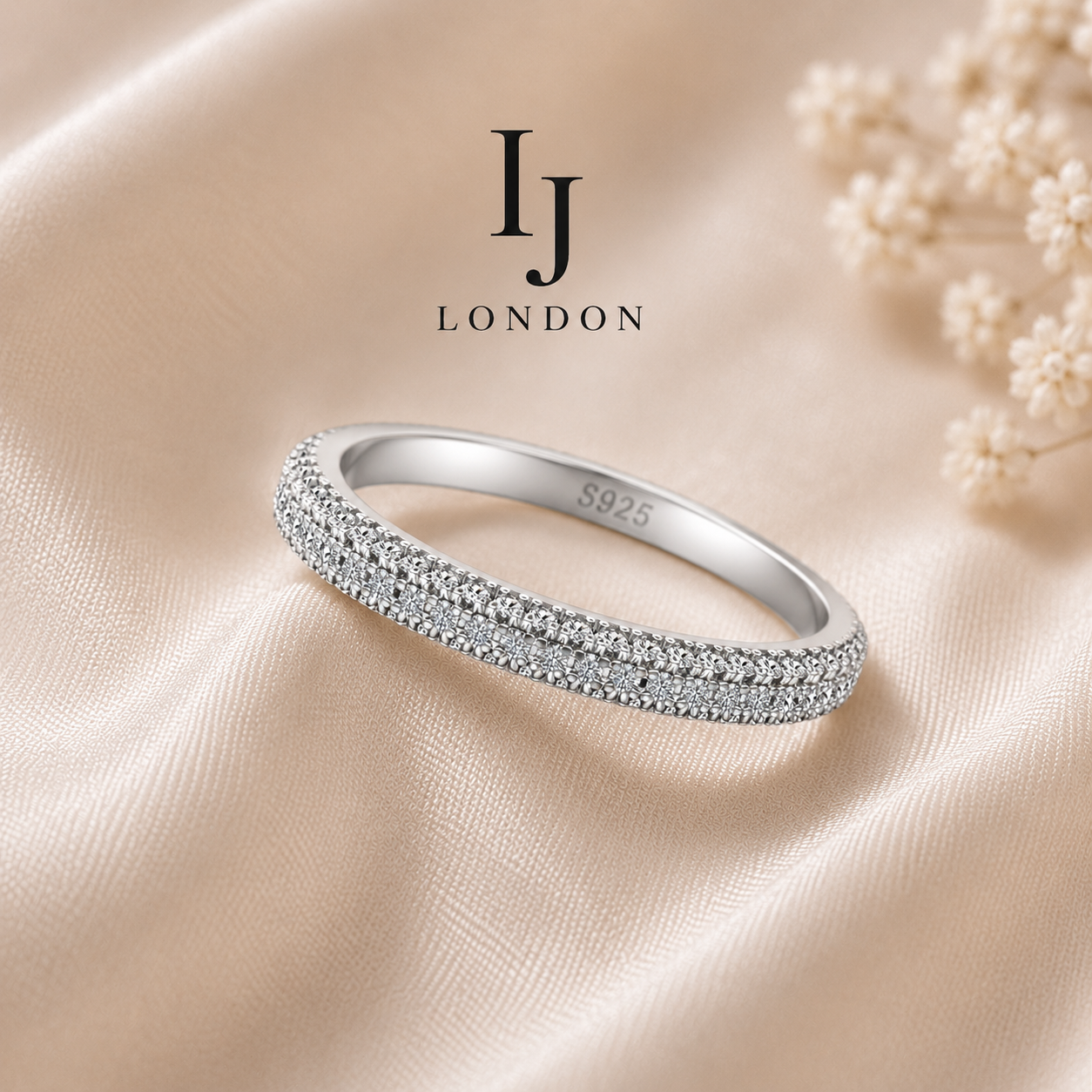 2.7mm Moissanite Eternity Ring – 925 Sterling Silver | D Color VVS1