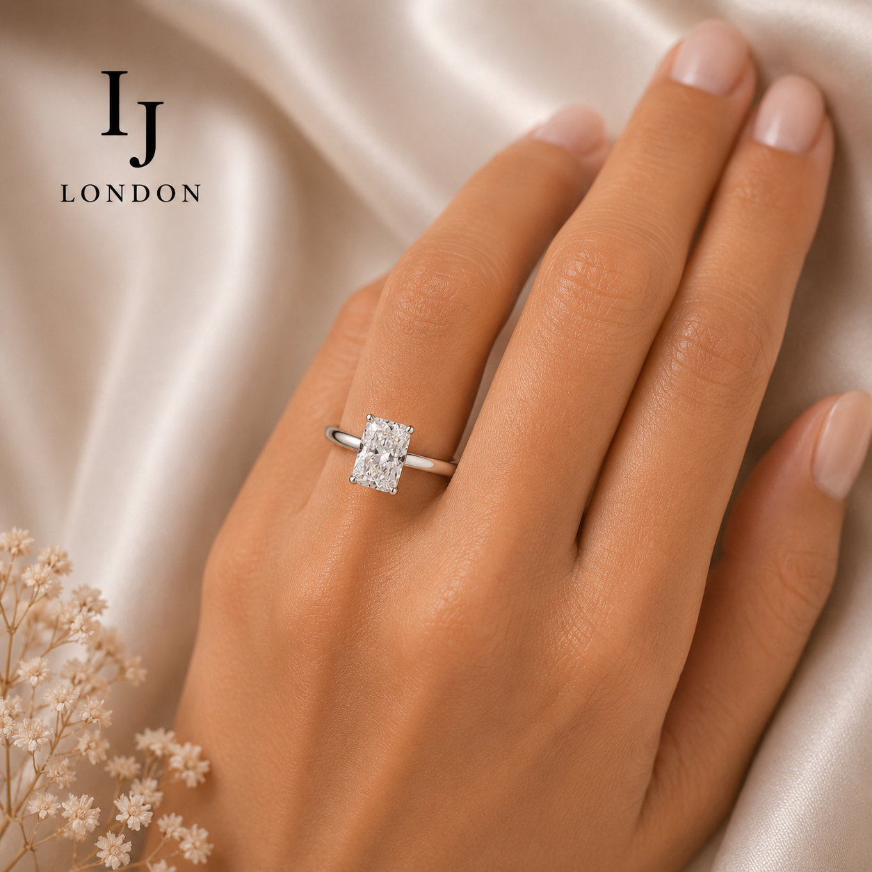 Radiant Cut Solitaire Ring – 3ct CZ 925 Sterling Silver | Rhodium Plated