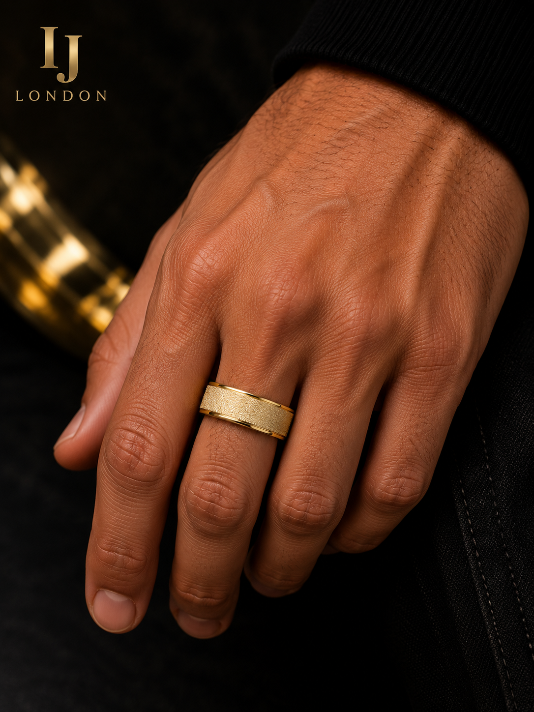Premium Gold Stainless Steel Ring – Luxury Men’s Wedding Band