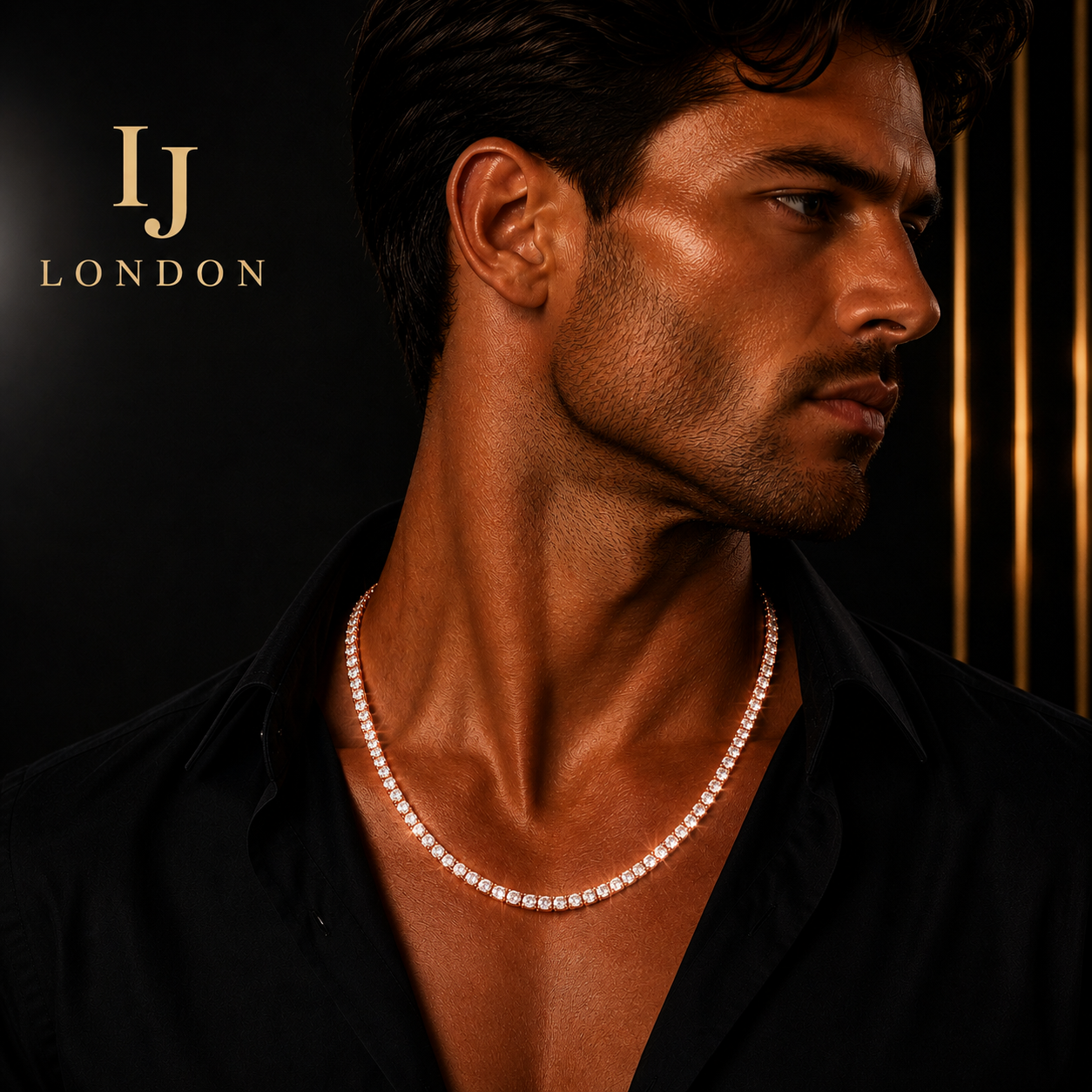IJ London 4mm Premium CZ Tennis Chain – Rose Gold