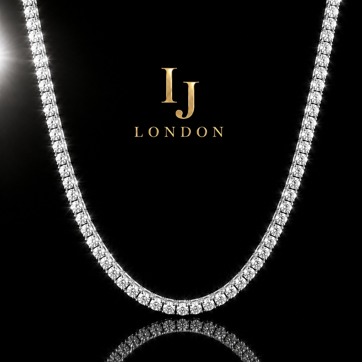 IJ London 4MM Tennis Chain – Premium Stainless Steel CZ Necklace