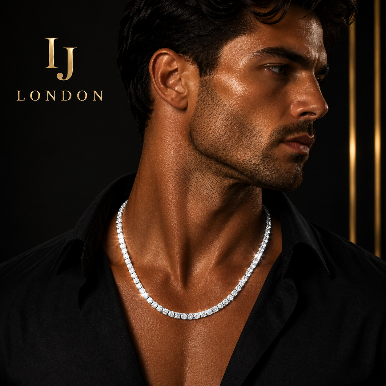 IJ London 4MM Tennis Chain – Premium Stainless Steel CZ Necklace
