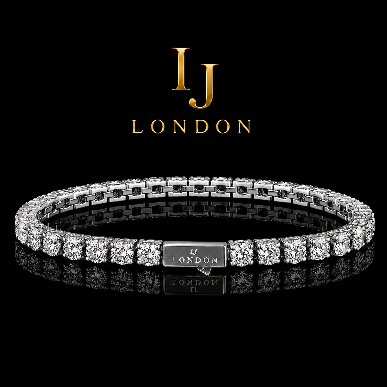 IJ LONDON 4MM Tennis Bracelet – Premium Polished Stainless Steel