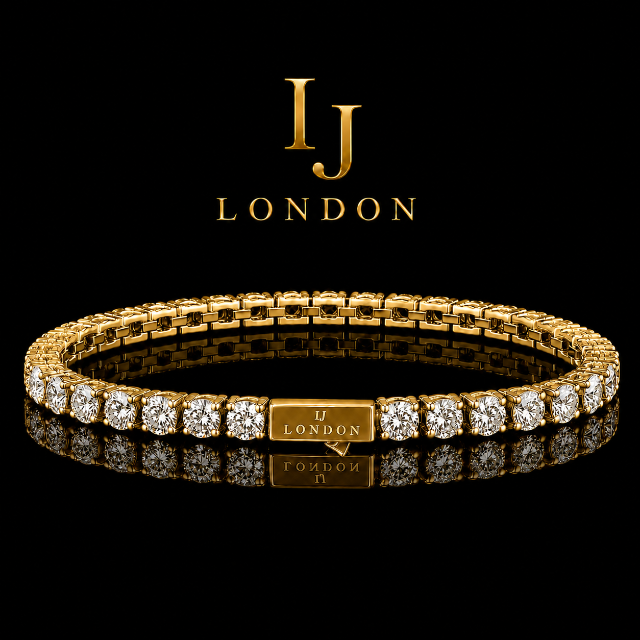IJ London 4mm Gold Tennis Bracelet