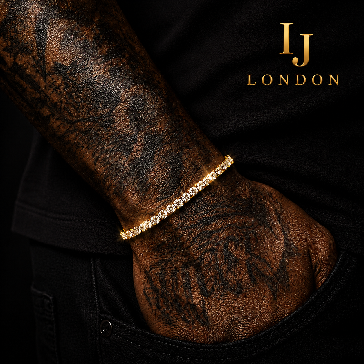 IJ London 4mm Gold Tennis Bracelet