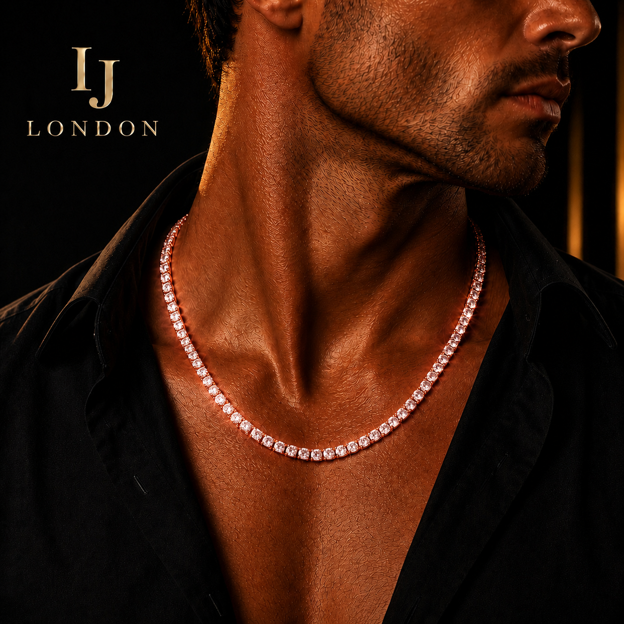 4mm Tennis Chain & Bracelet Set Rose Gold
