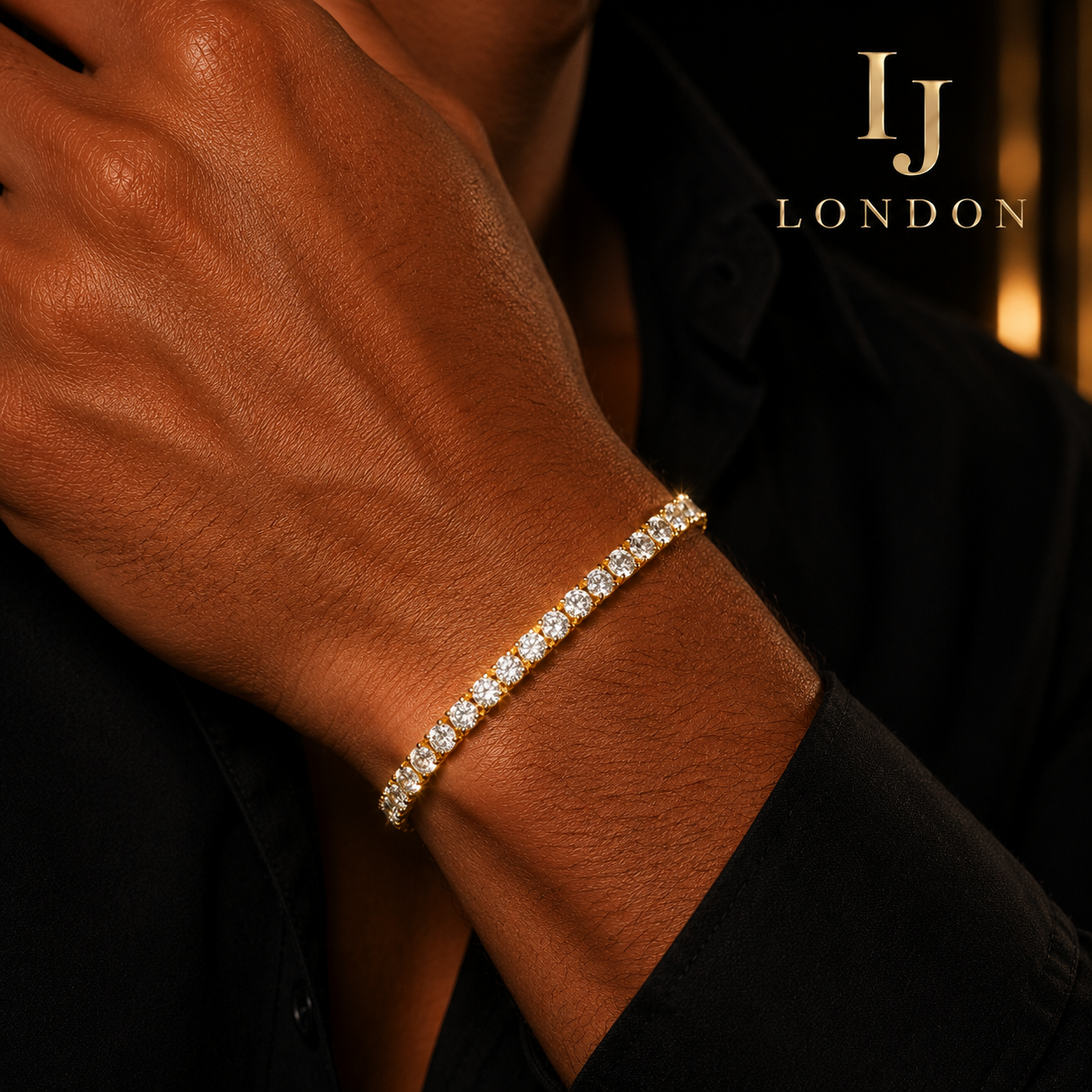 4mm Tennis Chain & Bracelet Set Gold