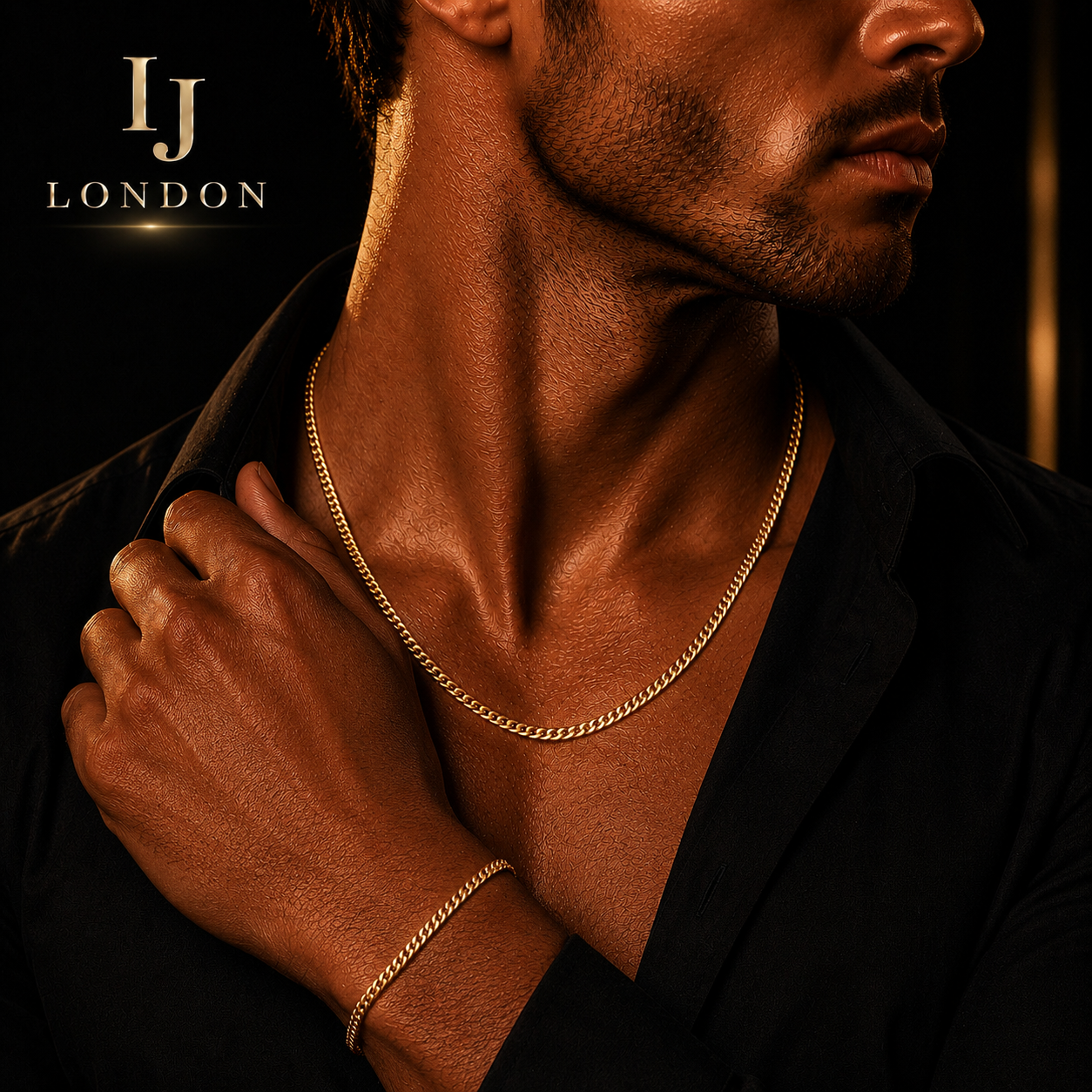 3mm Gold Cuban Link Chain & Bracelet Set