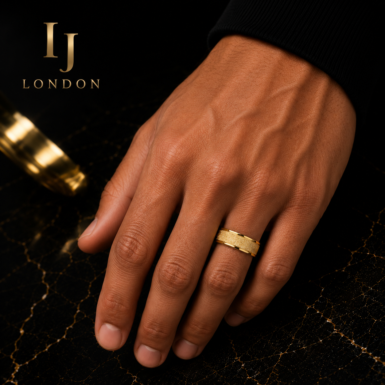 Premium Gold Stainless Steel Ring – Luxury Men’s Wedding Band
