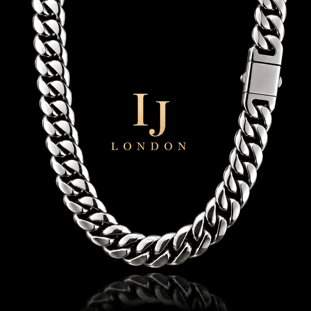 18mm Cuban Link Chain – Silver Stainless Steel | IJ London
