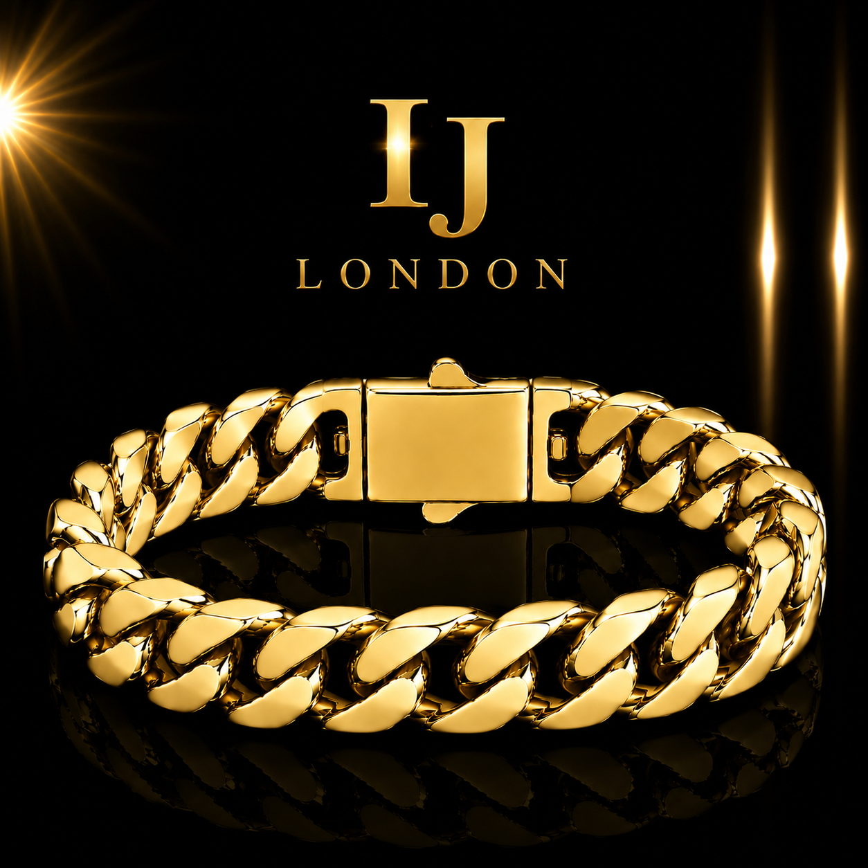 15mm Polished Stainless Steel Square Grid Bracelet