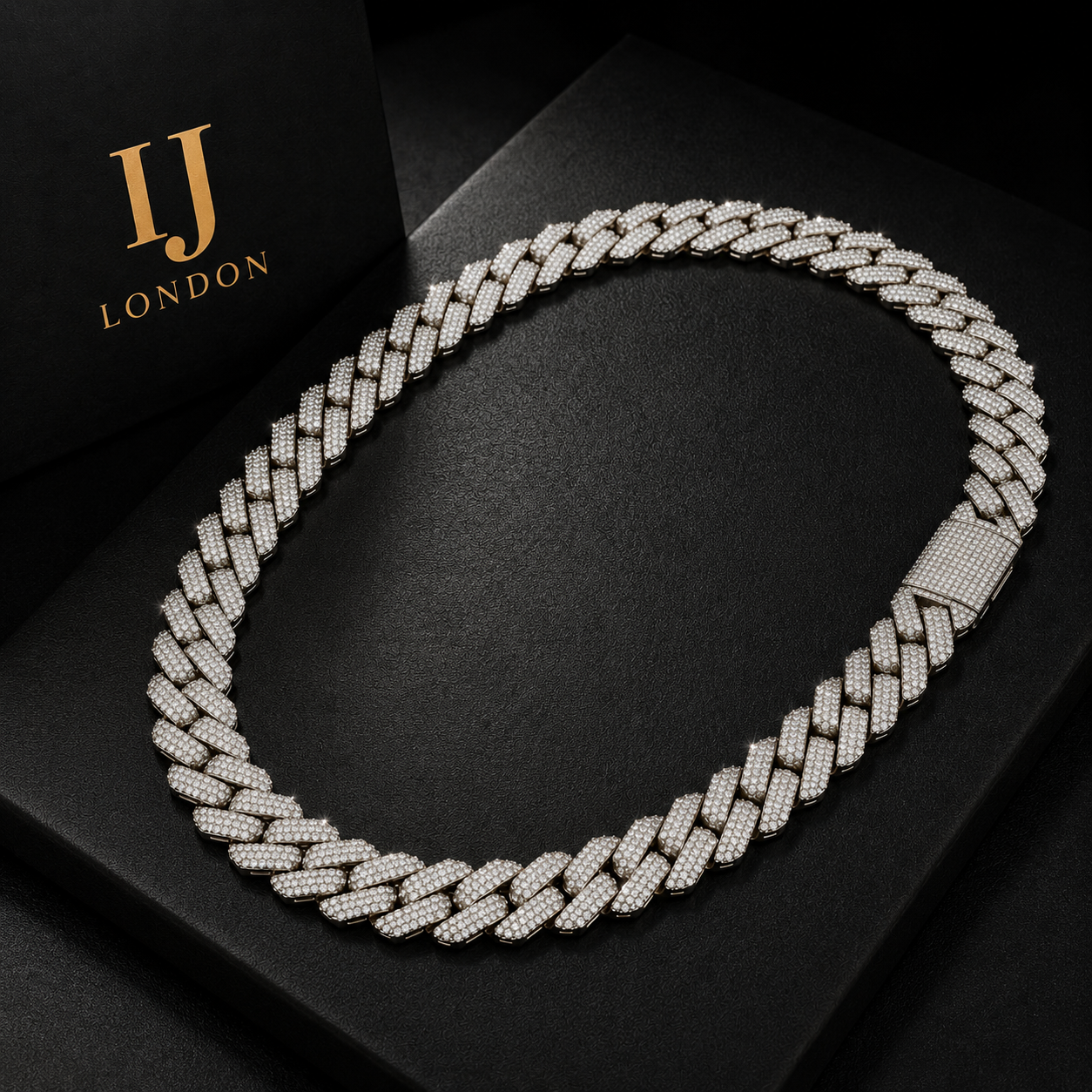CZ 20mm 3 Row Prong Set Cuban Chain